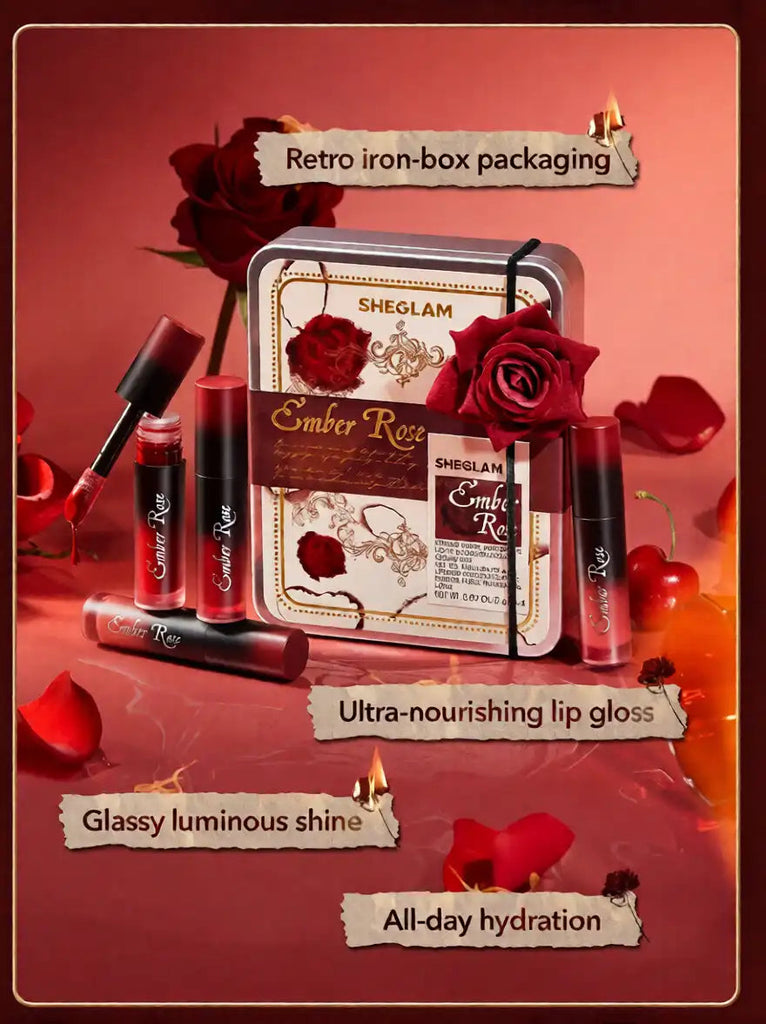 SHEGLAM Ember Rose Immortal Love Nourishing Lip Gloss Set